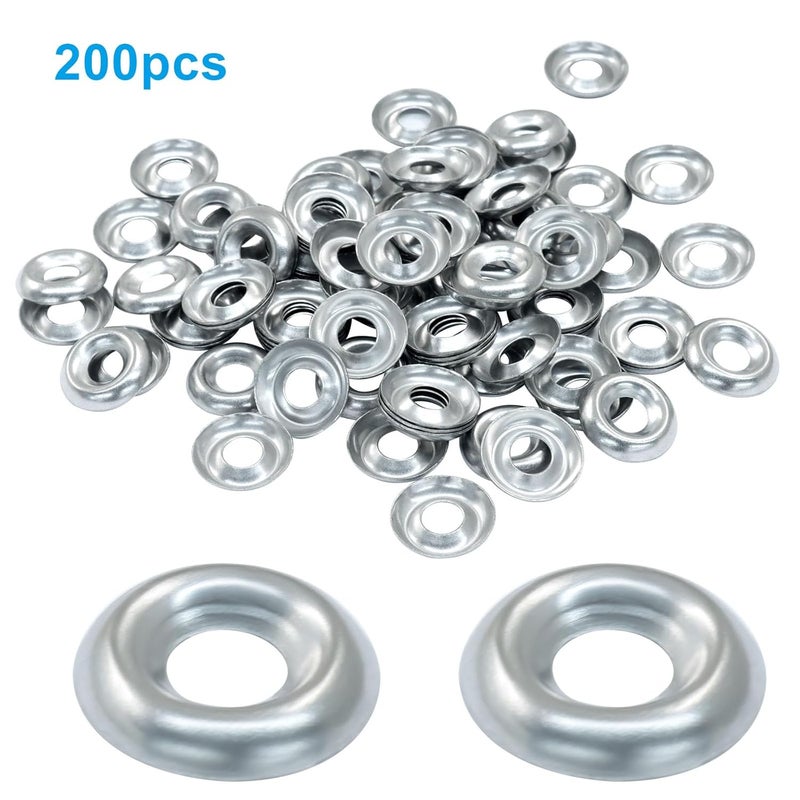 OSVJE 200 Qty #8 Stainless Countersunk Finish Washers, 304 Finish Gasket Steel Finishing Washers, Silver Finishing Cup for Construction/Builders - Image 5